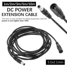 1～10m Power Cord DC 12V Male Female Power Adapter Extension Cable CCTV Camera