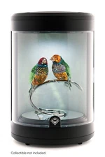Round LED Lighted Display with Rotating Base for Collectibles