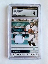 2020 PANINI ABSOLUTE PRIME JALEN HURTS RC/PATCH! 1/25! CSG 9! 1/1! FIRST ONE!