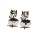 GIA 14k white gold .83ct SI1 J K round diamond Natural stud earrings clutchbacks — photo 8
