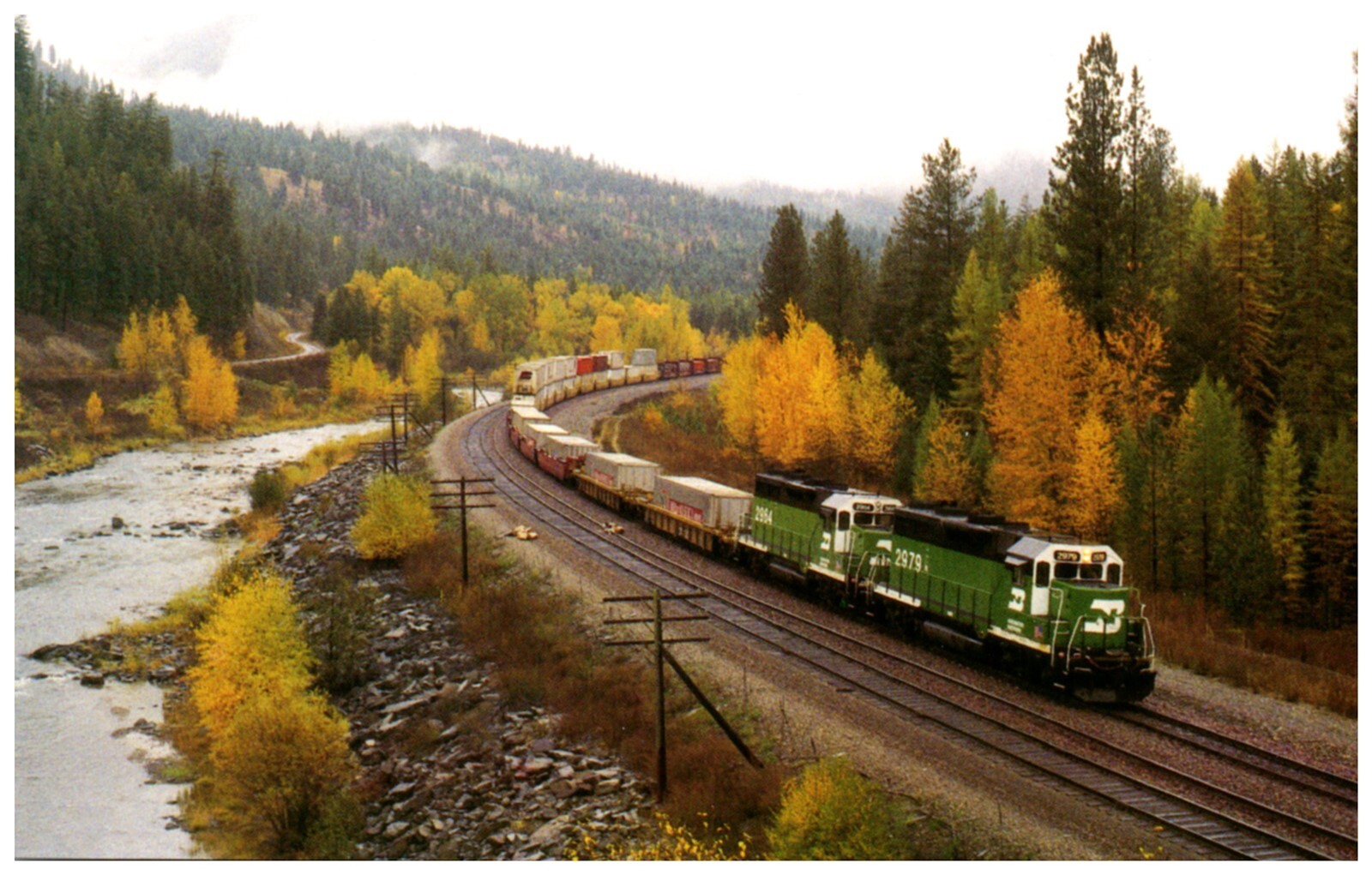 Burlington Northern Train GP-39V #2979 2964 Riverview Montana | eBay