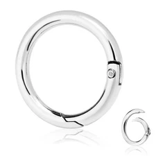 10 Pack 1 Inch Metal Spring O Rings Clip Keychain Round Snap Hook Buckle