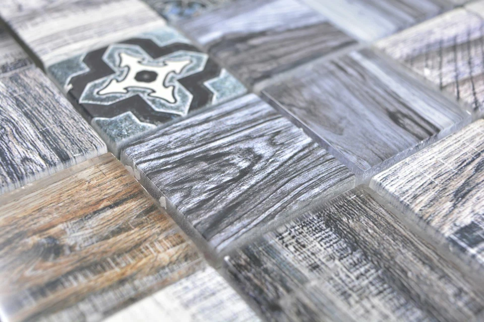 Mosaico IN Vetro Mix Blu Brillante Parete Cucina Bagno WB160-w400 1 Opaco - Immagine 4 di 4