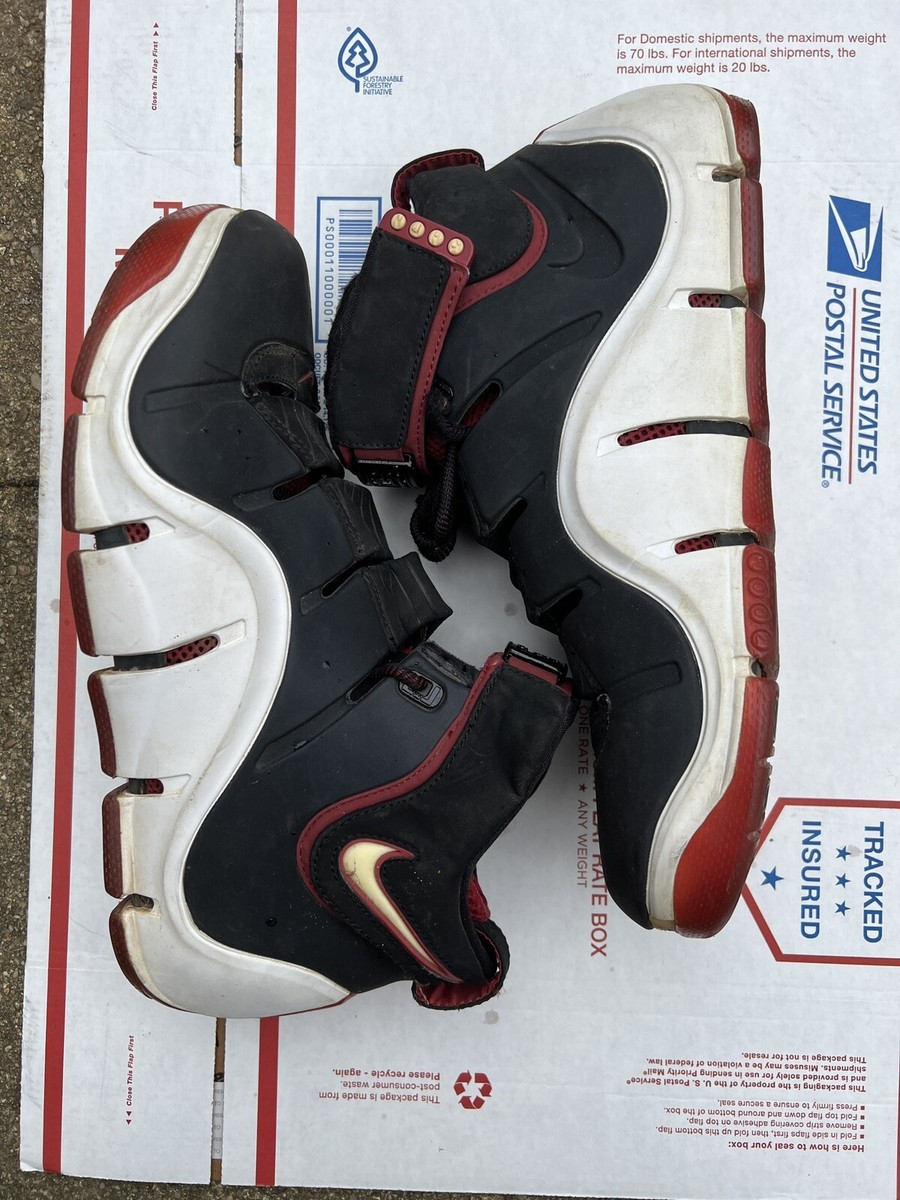 Nike Zoom Lebron 4 Black White Red 2006 Size 9 Used Rare Retro