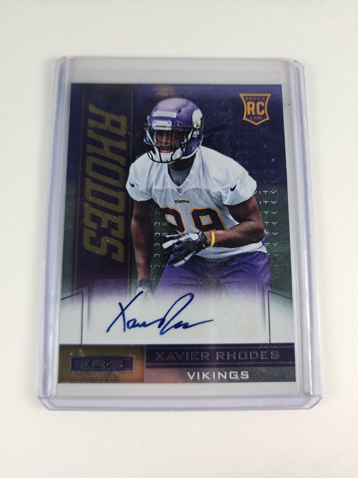 Xavier Rhodes Panini Rookies & Stars #198 Autograph-Longevity