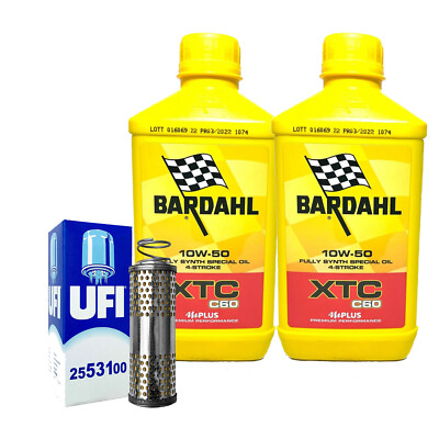 Servicekit Öl Bardahl XTC 10W50 Für Moto Guzzi V50 III Polizia 500 1988