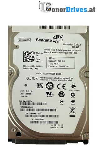 Seagate  ST9320423AS - 320 GB - SATA  - 9HV14E-037 - PCB 100536286 Rev E*