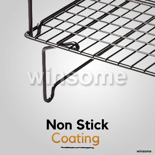 3x Stackable Cooling Tray Rack Cake Bread Biscuit Baking Kitchen Metal Wire Tool - Picture 5 of 8