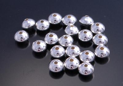 Sterling Silver 6.6mm Rondelle Saucer Beads - pack of 10 - DB3H