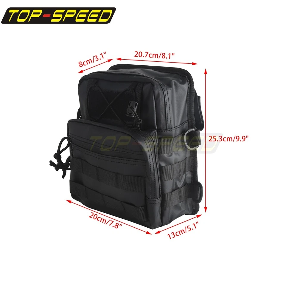 Black 500d PVC Traveller T-Bar Handlebar Bag For Harley Softail Dyna Sportster — 第 4/4 张图片