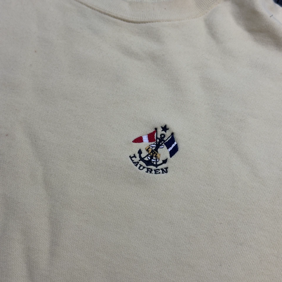 Sudadera para mujer Lauren Ralph Lauren Lg amarilla logotipo ancla 100 % algodón térmica Foto 3 de 4