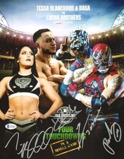 Pentagon Jr Rey Fenix & Daga Tessa Blanchard Signed 11x14 Photo BAS COA WWE AAA
