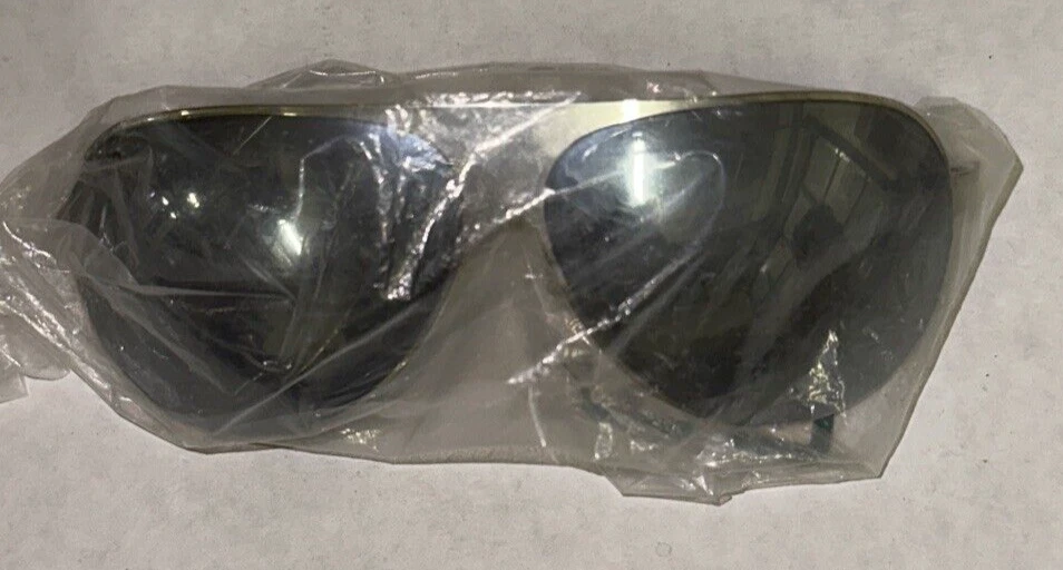 Gafas de sol LL Bean Aviator marco plateado plano lentes negras 100 % protección UV Foto 2 de 4