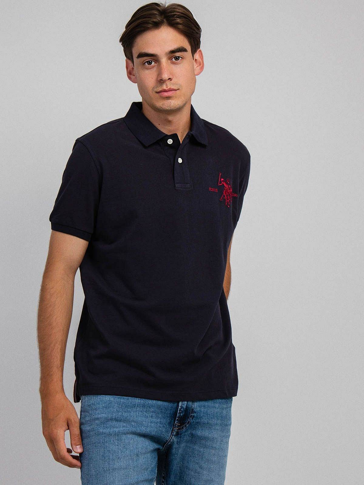 Американское поло Kory - Polo A Manica Corta C Макси логотипом Blu - Taglia XL Abbigliamento 15490₽