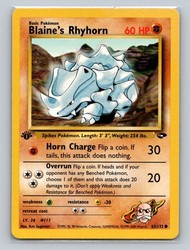 Blaine's Rhyhorn 65/132 Gym Challenge 1st Edition