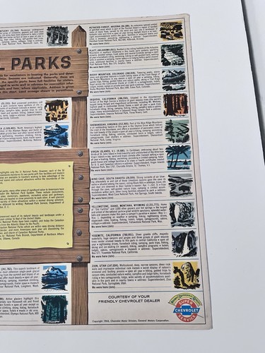 1955-1963 From CHEVY Schoolroom Office Workshop Nat'l Parks-Fire Safety-US Map - Picture 6 of 24