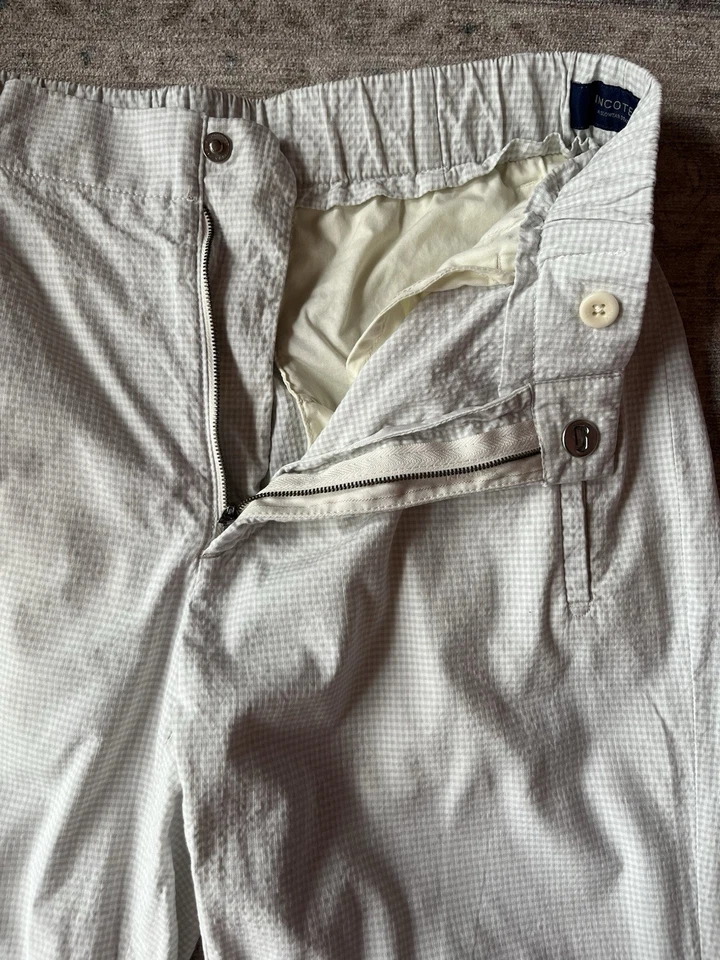 Шорты Incotex Slowear мужские размер W32 эластичная талия белые серые клетчатые - Изображение 4 из 4