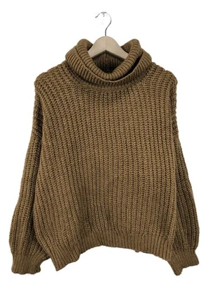 STRADIVARIUS Pull-over à col roulé Dames Pull T EU 38 brun style décontracté - Photo 1/4