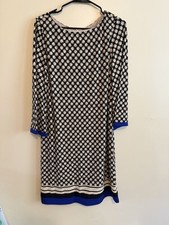 Women’s Eliza J Dress Knee Length Blue And Tan Size 12 (576)