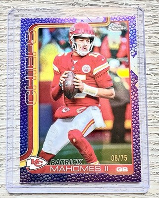 2025 Topps Chrome - Patrick Mahomes Purple Leather #06/75 PLUS 2 REFRACTOR SP