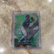 Addison Russell Chicago Cubs 2017 Topps High Tek Autographs Green Rainbow #/75