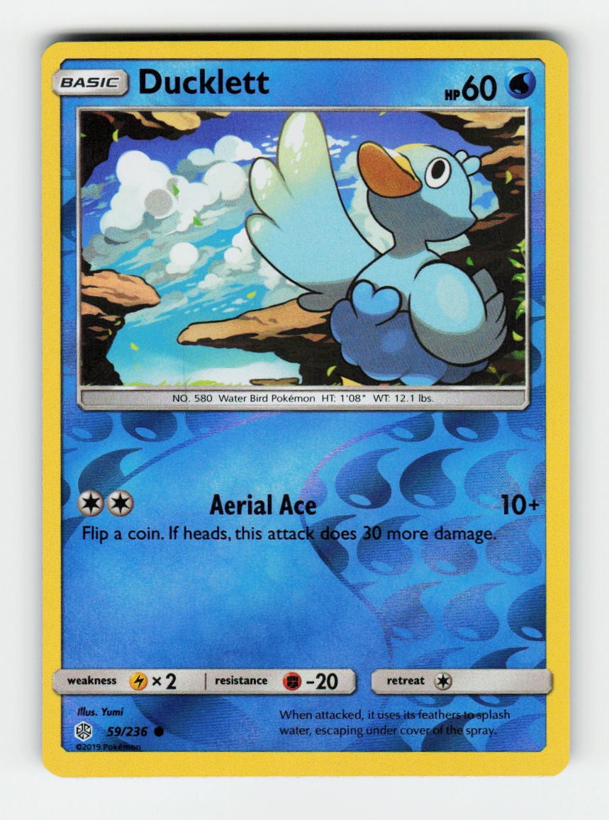 Ducklett SM - Cosmic Eclipse 59/236 Pokemon Common Reverse Holofoil NM