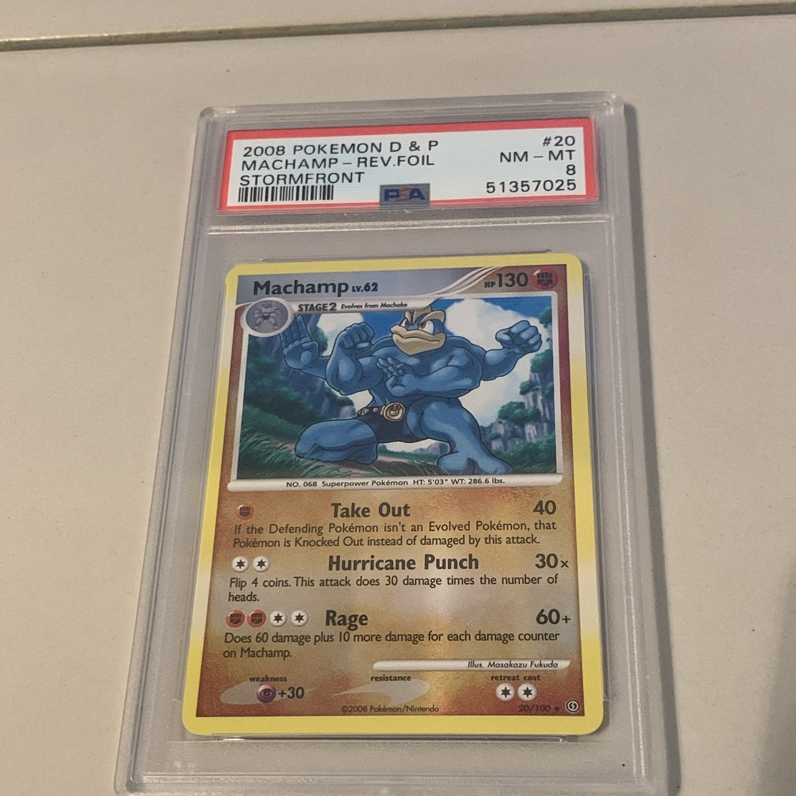 Pokemon TCG Machamp 20/100 Stormfront Reverse Holo Rare PSA 8 English (2008)