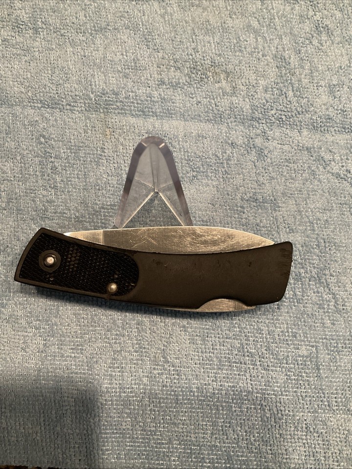 Sp7 Sign Schrade + USA SP7 Single Blade Black Synthetic Scales 5” Closed Good ...