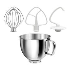 Replacement Parts 5QT mixer Bowl+Aluminum 3 Piece Kit:Beater,Beater, Dough Ho...