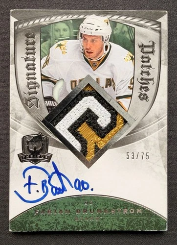 08-09 UD THE CUP SIGNATURE PATCHES ROOKIE FABIAN BRUNNSTROM AUTO RC #SF-FB 53/75