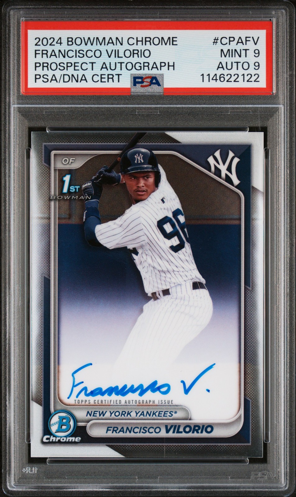 2024 BOWMAN CHROME PRSPCT AUTOS #CPAFV FRANCISCO VILORIO PSA 9 AUTO 9