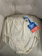 VTG Maidenform Wise Buys 100 Cotton Brief Panties Size 6 Ivory Lace 40523 NEW