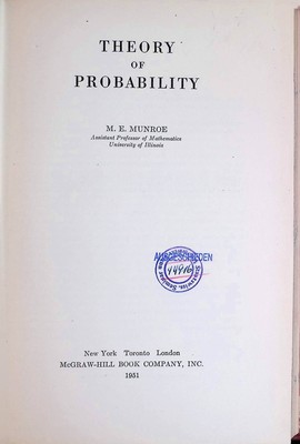 Theory of Probability Munroe, M.E.: