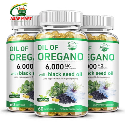 Nature's live Oil of Oregano with Black Seed Oil, 2 in 1 60 Count (Pack 3)