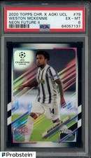 2020 Topps Chrome X Aoki UCL Soccer Neon Future II #79 Weston McKennie /99 PSA 6