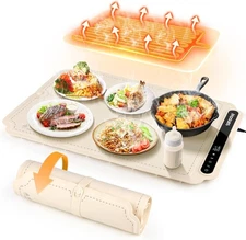Electric Warming Tray Portable Silicone Food Mat Versatile White