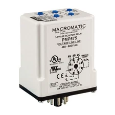 MACROMATIC PMP575 Phase Monitor Relay,480-600VAC,Plug,SPDT 45LU84