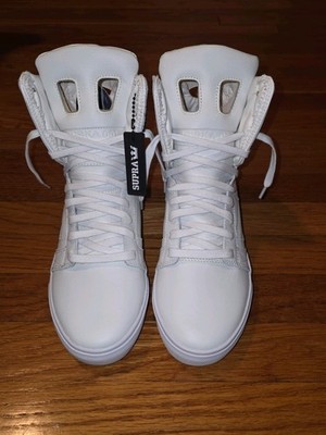 靴 SUPRA ARCHIVE WHITE HIGHCUT SNEAKERS Y2K Supra Kids Size 10 White High Top New No Box | eBay