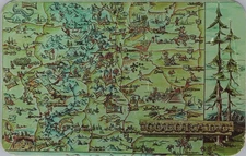 Colorado Illustrated Map Postcard by Sanborn Souvenir Co.