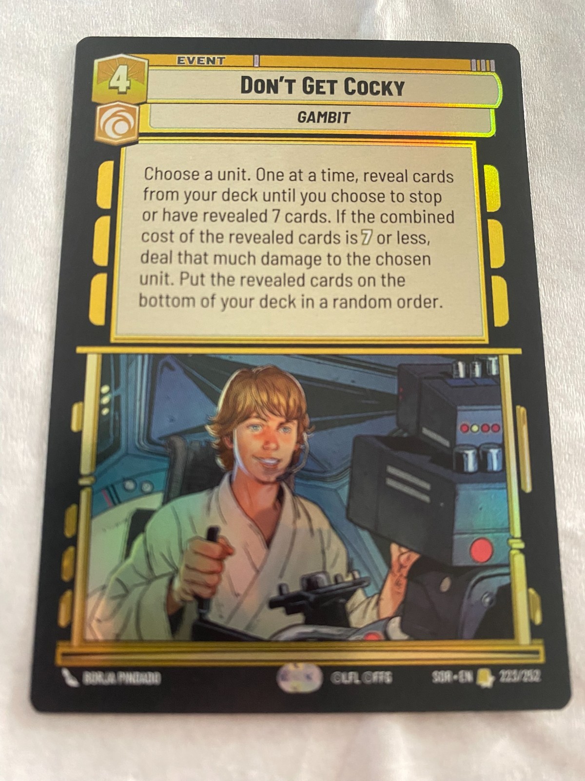 STAR WARS UNLIMITED SOR DON'T GET COCKY Rare Foil NM GLOBAL SHIPPING