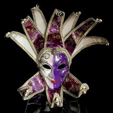 Luxury Jester Joker Venetian Masquerade Costume Halloween Party Props Mask Gift