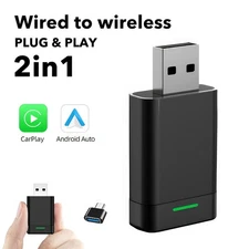 2 in 1 Wireless For Apple Carplay Android Auto Adapter USB Car Dongle Connect