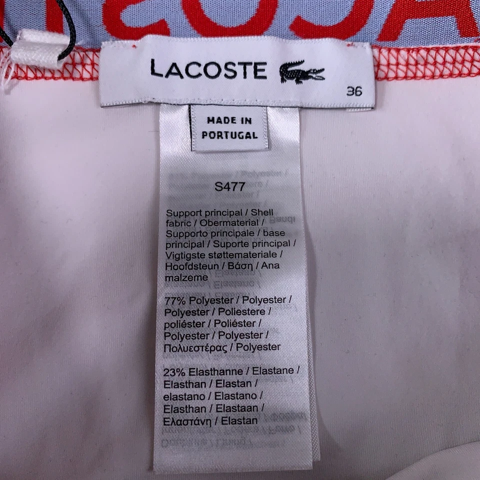 Lacoste 女式 36 码美国 4 码红色超大标志比基尼游泳底全新带标签 — 第 2/4 张图片