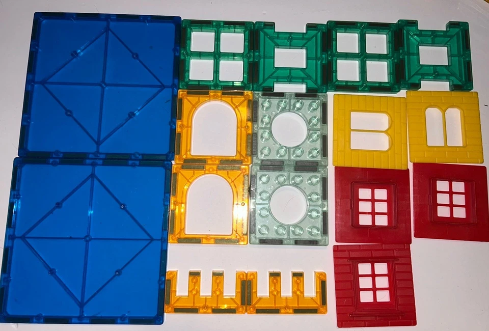 Magformers Magnetic Building Tiles Blocks Lot Over 114 Assorted Colors & Shapes - Image 4 of 4