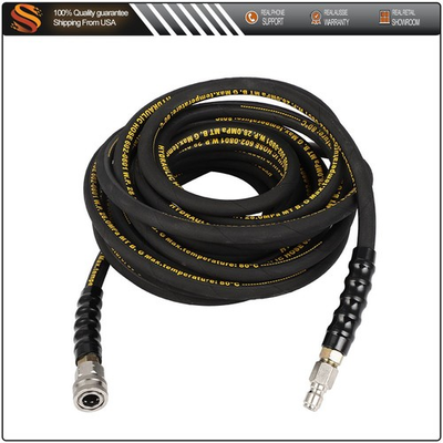 #ad 4000PSI Pressure Washer Hose Hot Cold Water 1 4quot; Kink Wear Hose With 3 8quot; Quick $57.85