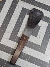 Vintage REDBRAND CREDIT UNION Metal Blade Wood Handle Cake Icing Scraper Spatula