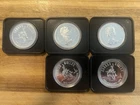 World Coins Five 1975 Canada Silver Canadian Dollar - Calgary (Total Of 5)