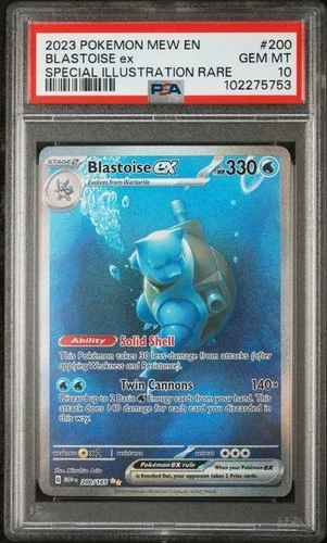 POKEMON 2023 BLASTOISE ex SPECIAL ILLUSTRATION RARE MEW EN-151 #200 PSA 10