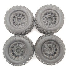 4x Proline Badlands Mx 3.8 10127 18 Monster Truck Tires 17mm Hex Wheels Used 4x Proline Badlands Mx 3.8 10127 18 Monster Truck Tires 17mm Hex Wheels Used