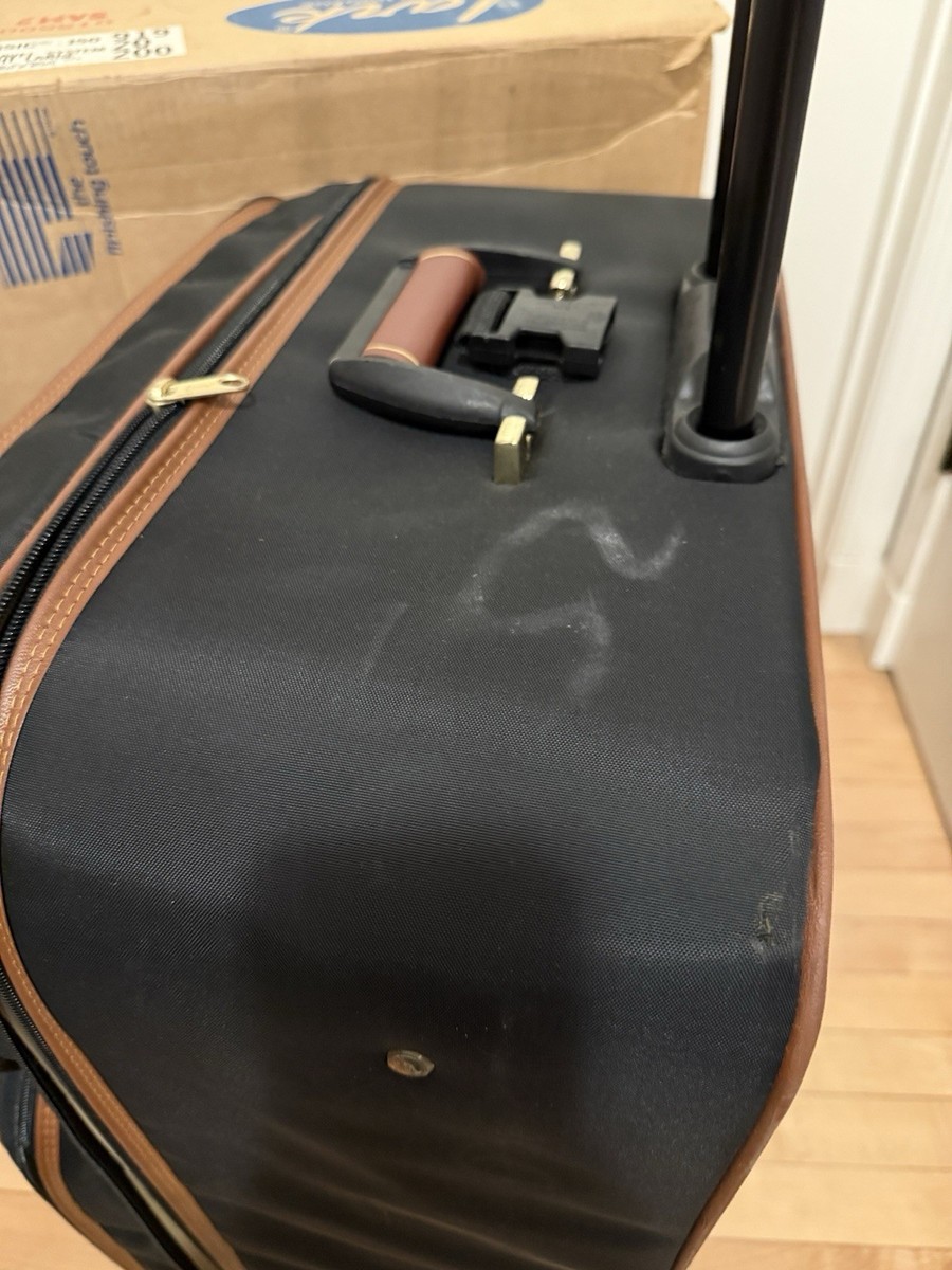 Vintage Lark Black Checked 2-wheel Luggage Suitcase Large 27